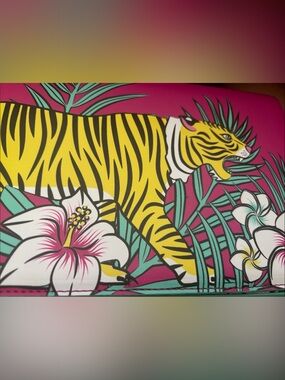 Tropical Tiger Floral Print crossbody - Pink & Yellow